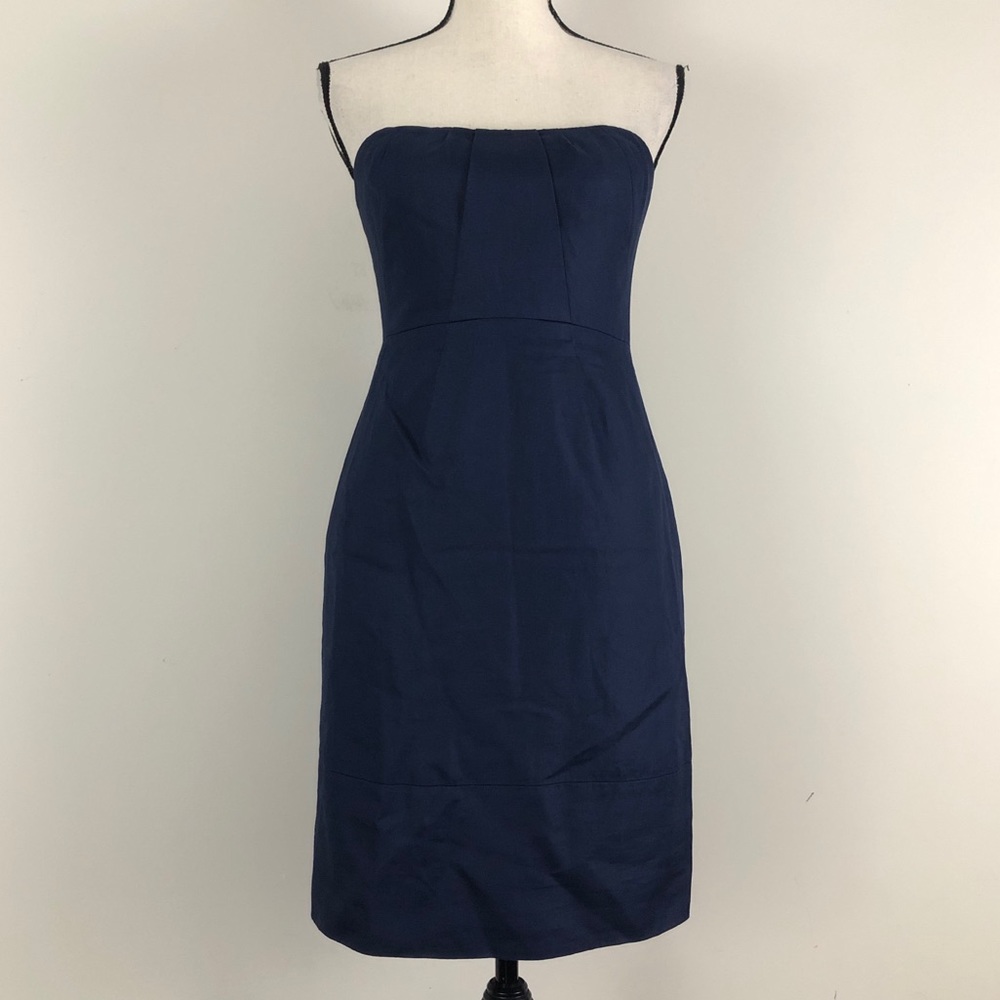J. Crew Navy Strapless Sheath Dress